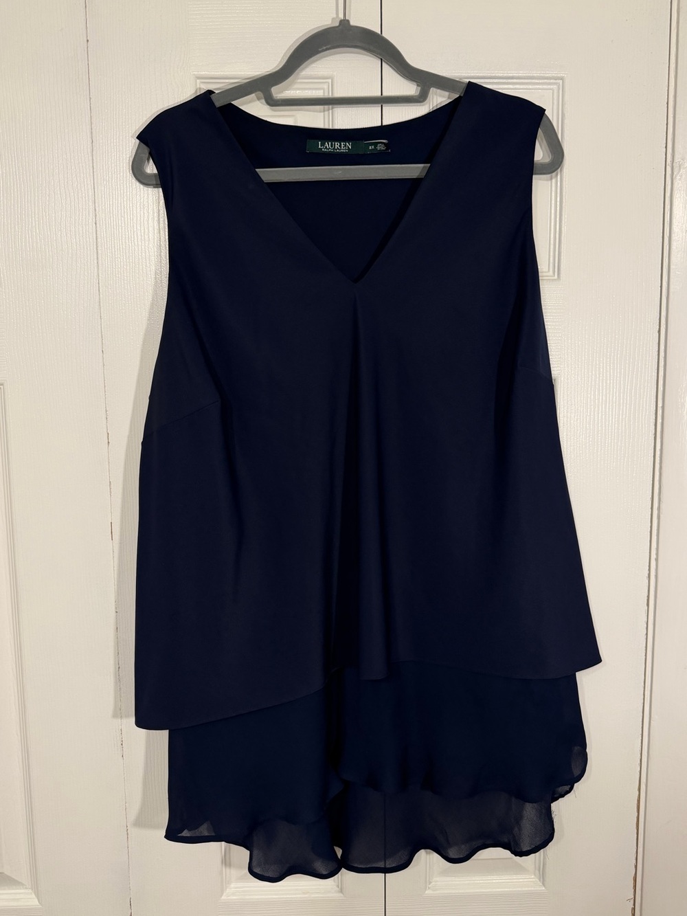 Lauren Ralph Lauren Tunic Blouse 2X Navy